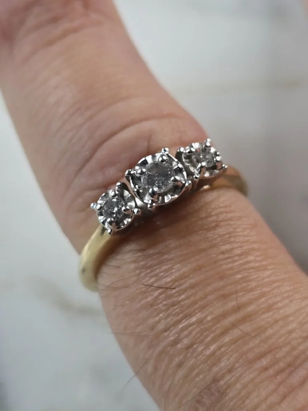 Womens Vintage Estate 10K Yellow Gold Diamond Ring 2.5g E5187